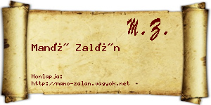 Manó Zalán névjegykártya